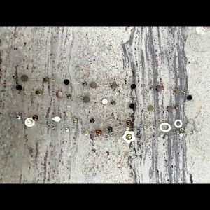 Long silver necklaces(Qty 2) Mixed real stones